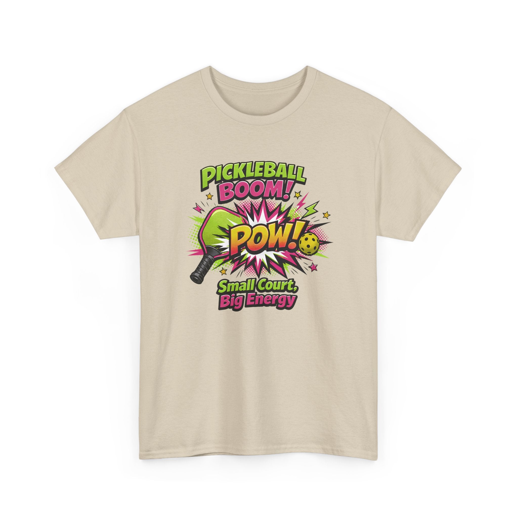 Pickleball Comic Style T‑Shirt  — "Small Court, Big Energy" Graphic Tee