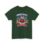 Funny Sports T-Shirt — "Inner Peace, Outer Trash-Talk" Bulldog Meditation Tee