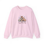 Cozy Vibes Only Sweatshirt — Cute Hugging Capybaras Crewneck