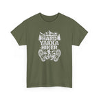 Hard Yakka Hiker T-Shirt — Outdoor Hiking Tee with Mountain Bootprint Design