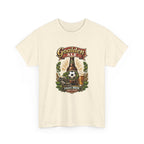 Beige soccer t-shirt with 'Goalden Ale' graphic design on a white background