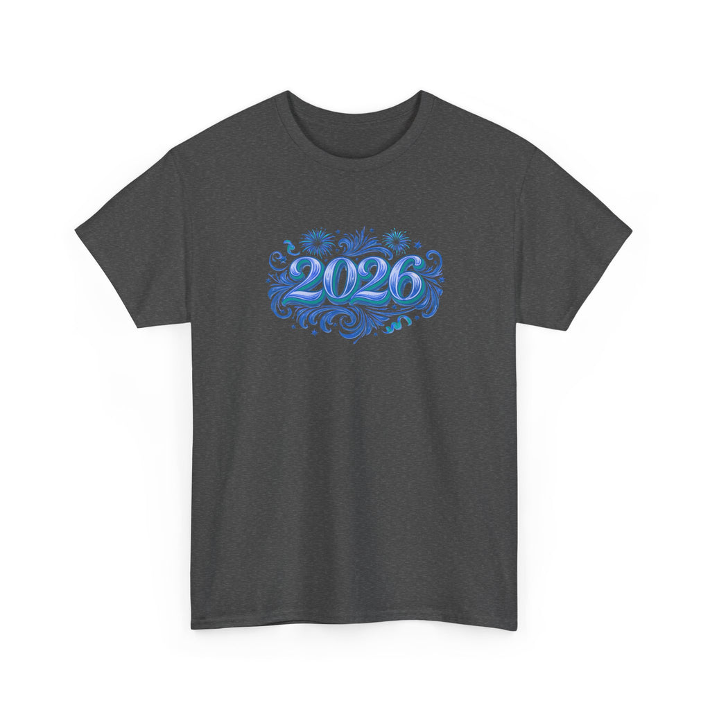2026 Decorative Script Tee — New Year Celebration T-Shirt