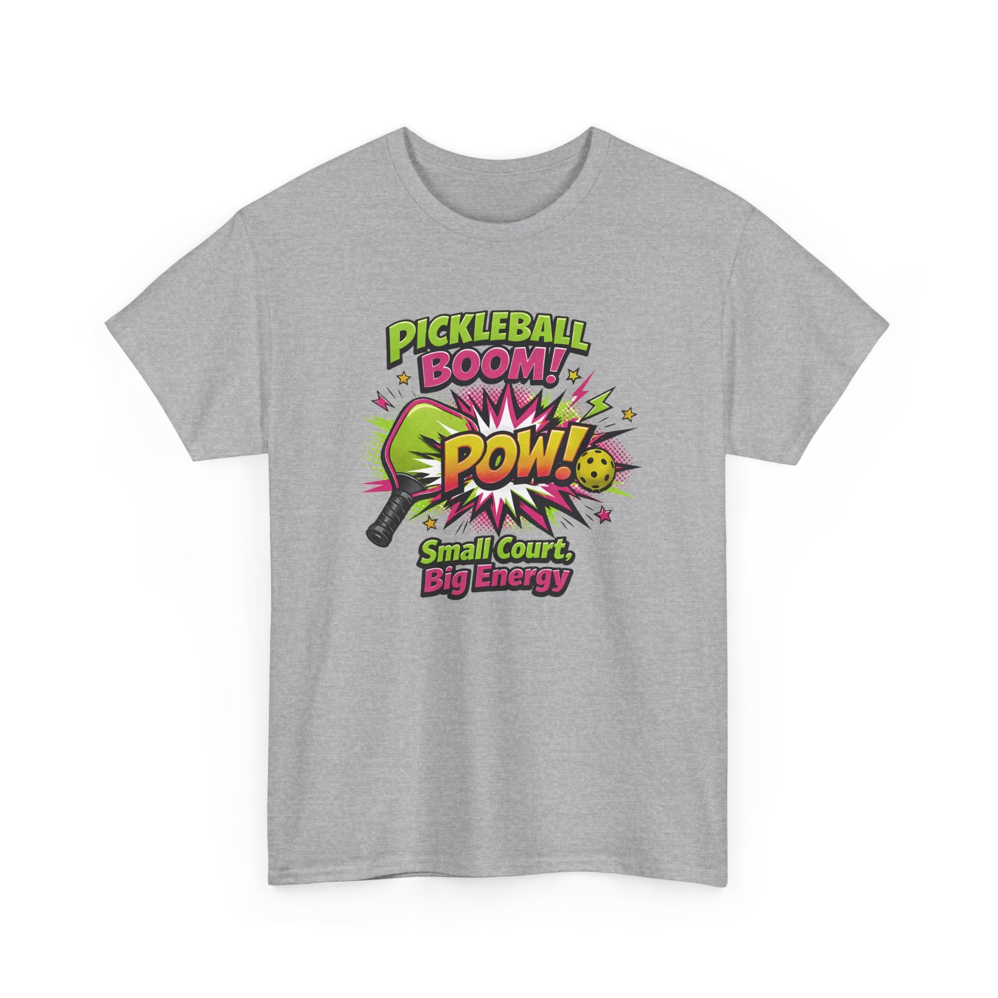 Pickleball Comic Style T‑Shirt  — "Small Court, Big Energy" Graphic Tee