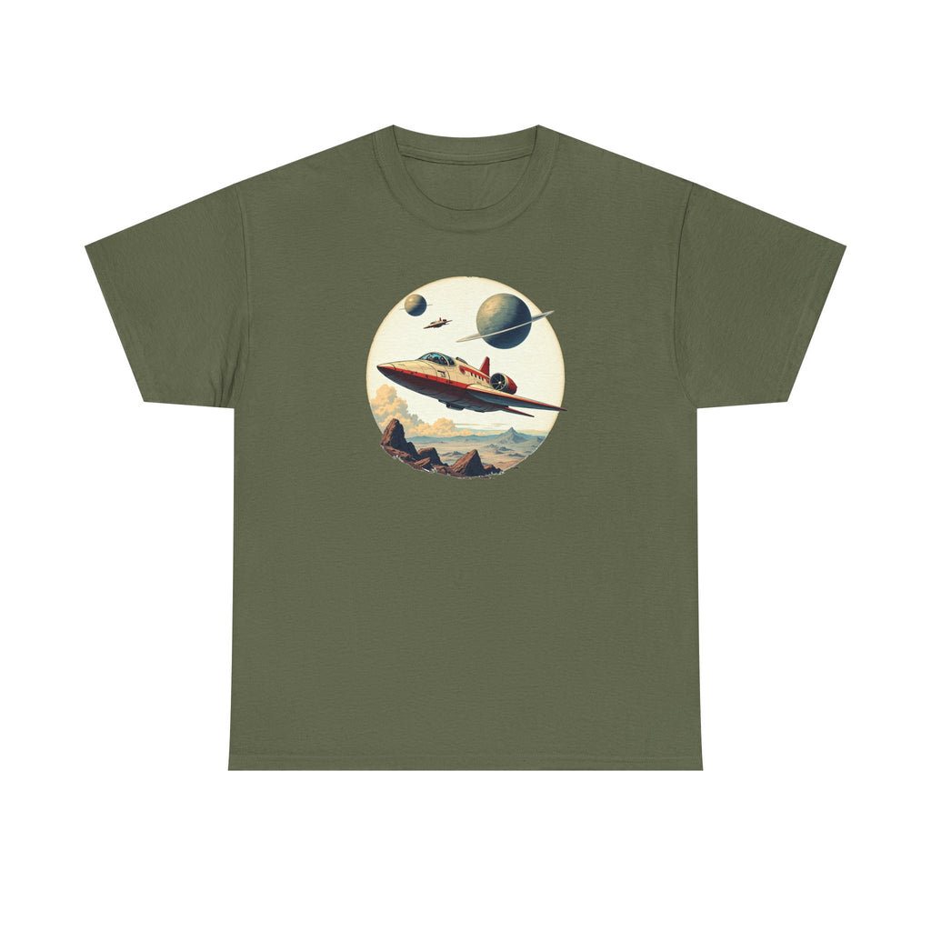 Retro Space T‑Shirt — Vintage Sci‑Fi Rocket Tee