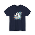 Silhouette Musicians Tee - Artistic Swirl Music Graphic Shirt