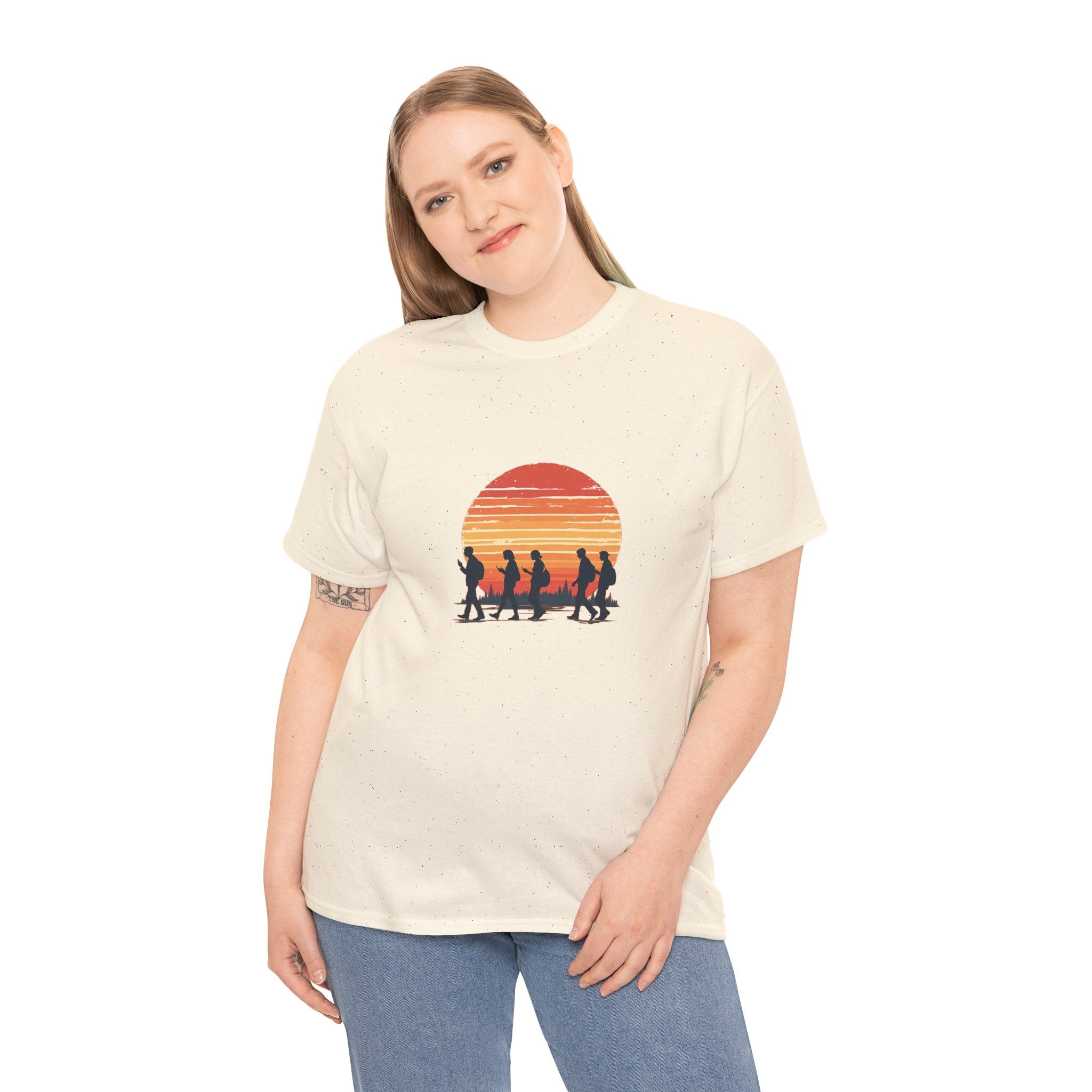Sunset Smartphone Zombies T-Shirt — Retro Graphic Tee