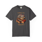 Reading Is My Happy Place T-Shirt — Cute Cat on Books Graphic Tee