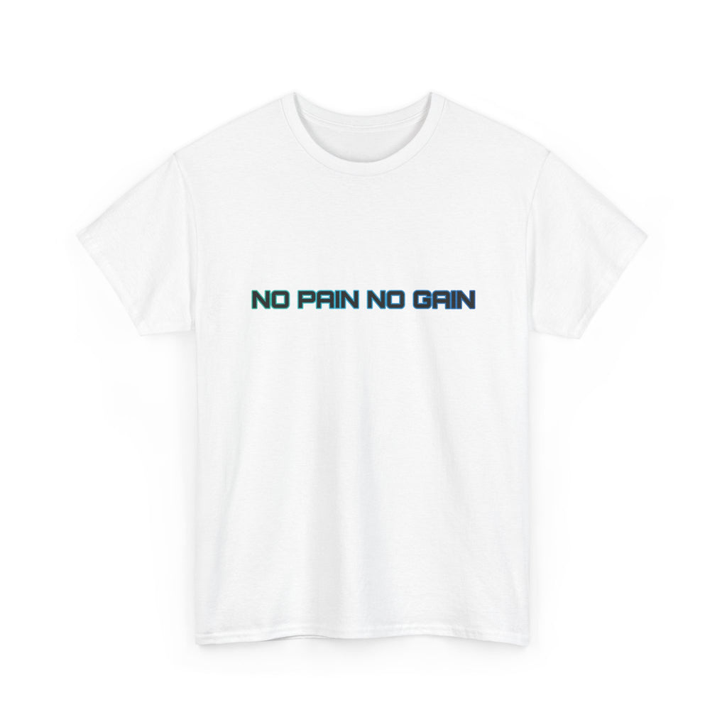 No Pain No Gain T-Shirt Minimal Green Blue Gym Motivational Workout Tee