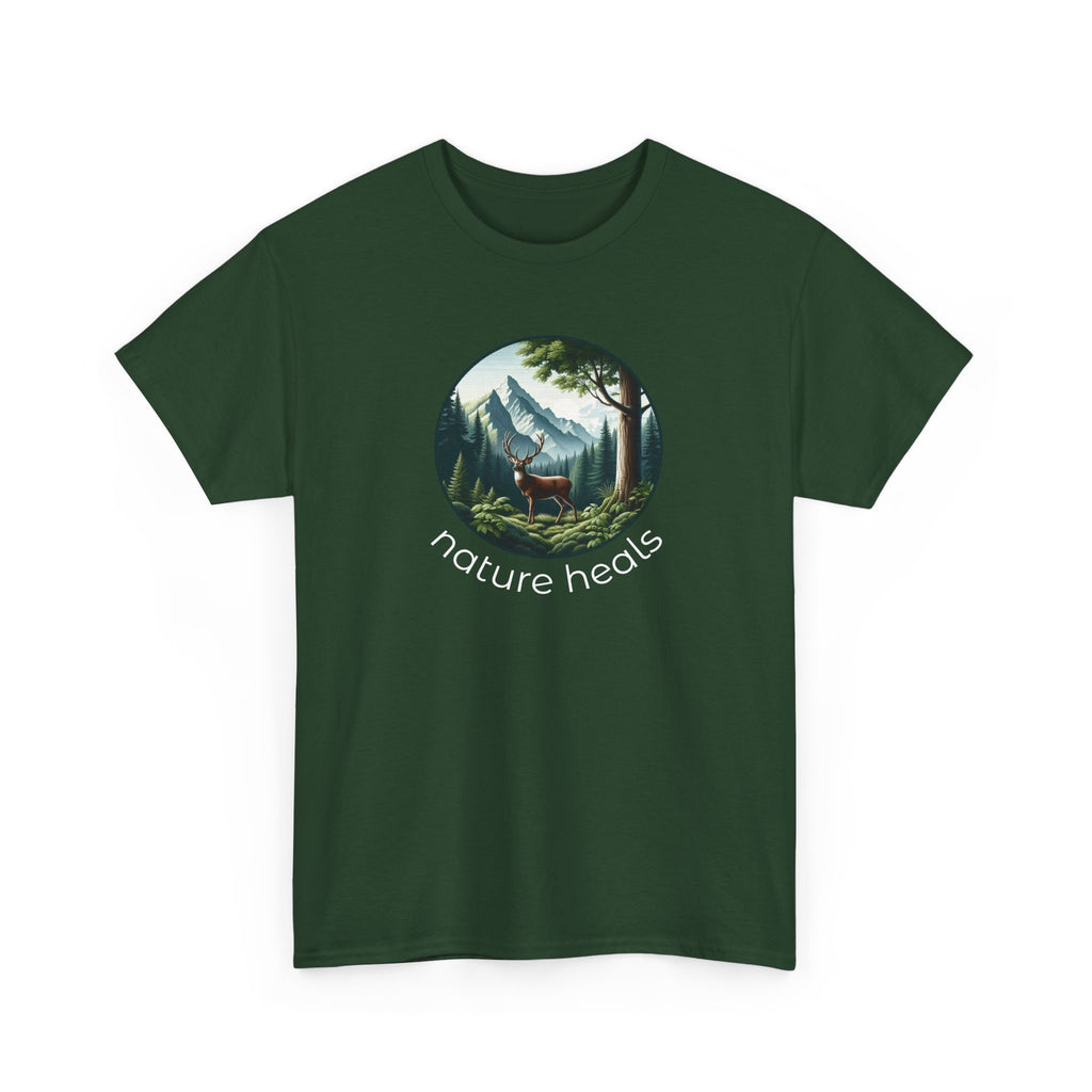 Nature Heals T-Shirt — Scenic Mountain Forest Graphic Tee