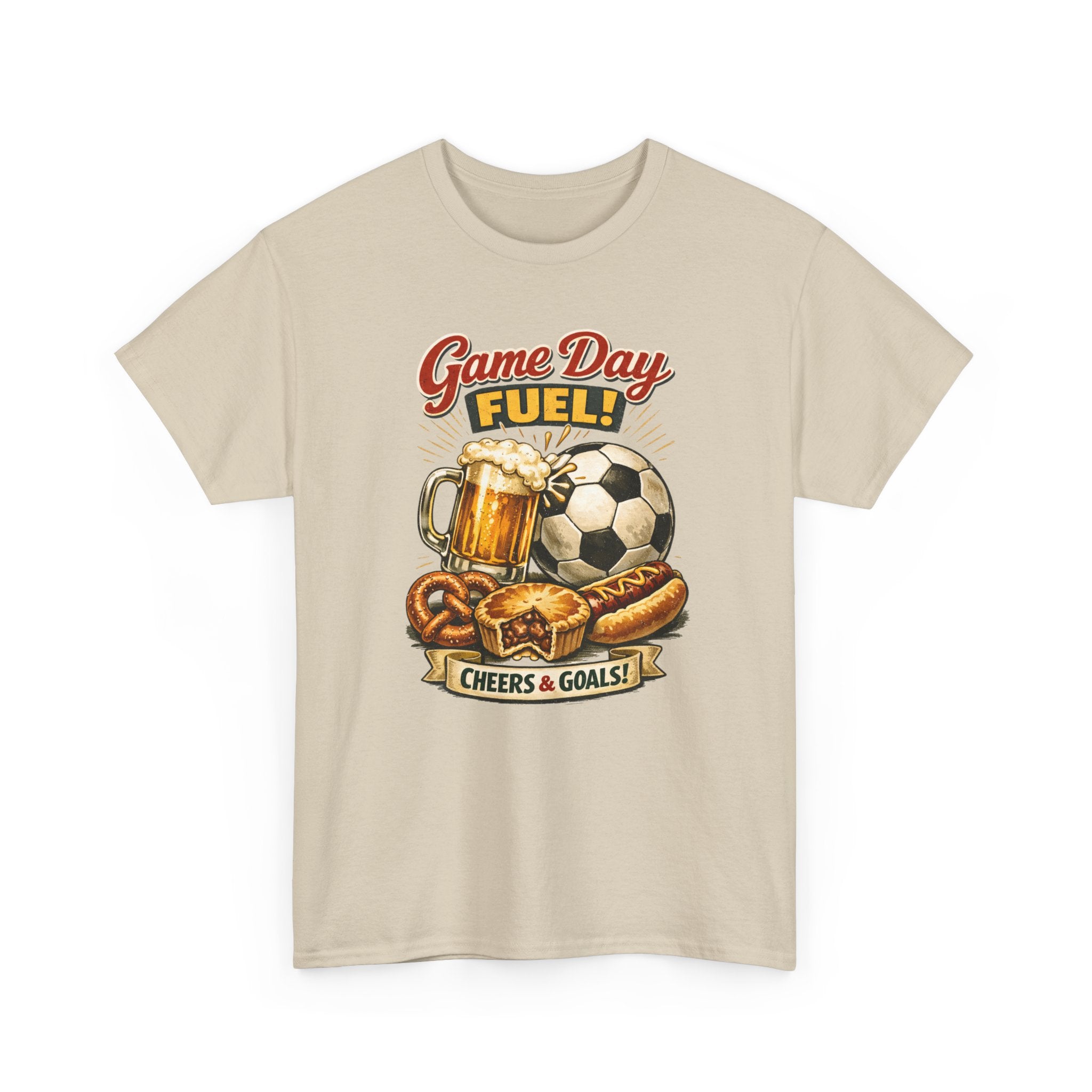 Game Day Fuel Soccer T-Shirt — Cheers & Goals Snack & Beer Graphic Tee