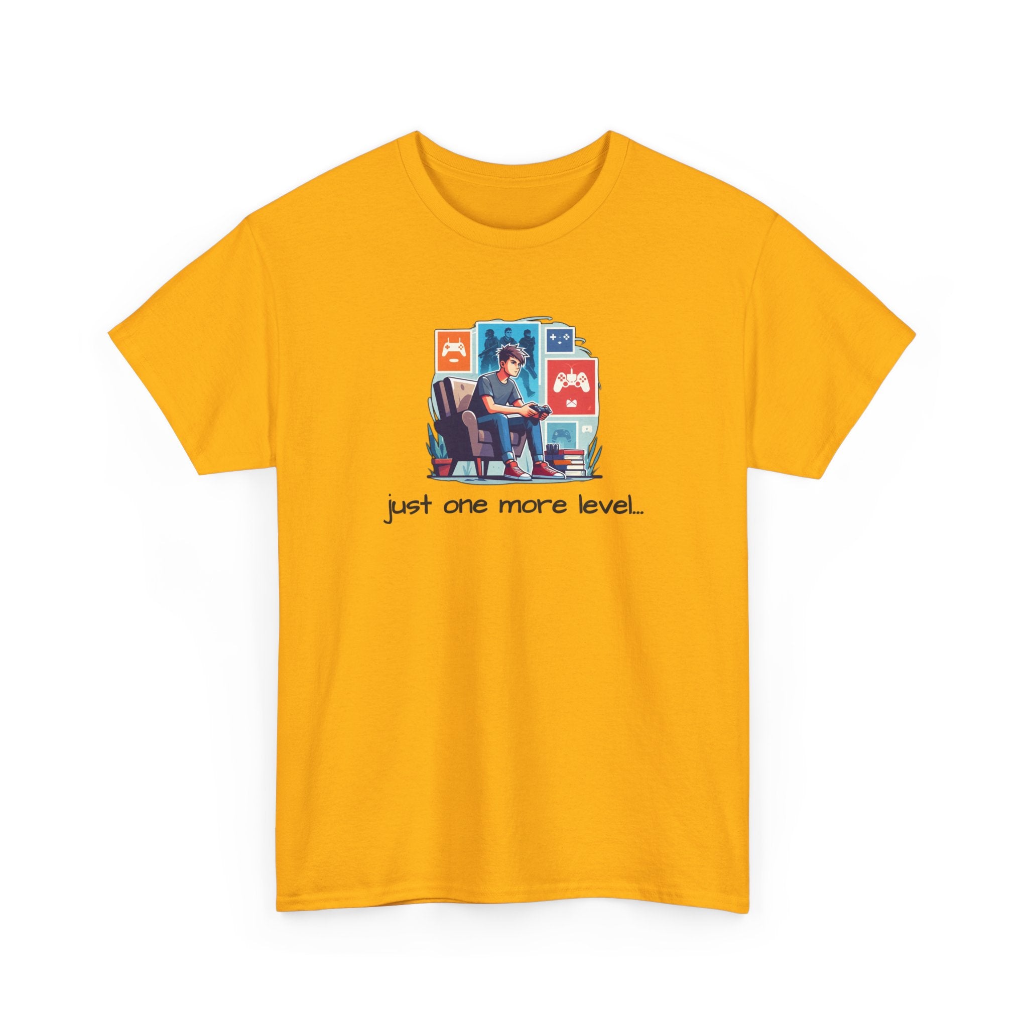 Guy Gamer Arcade T‑Shirt — "Just One More Level" Retro Video Game Tee