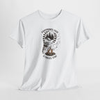 Campfire Adventure Tee — "Footprints Fade, Stories Stay" Outdoor Graphic Shirt