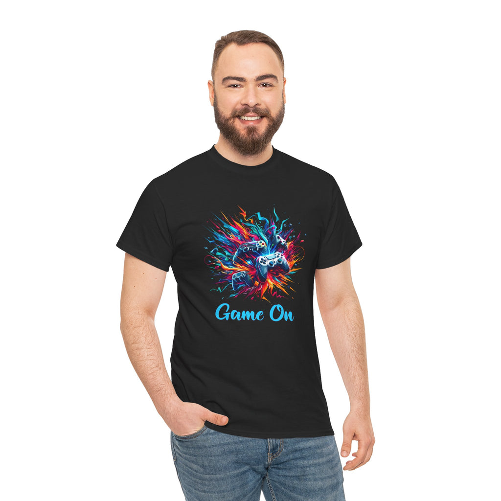 Gaming T-Shirt — 'Game On' Color Splash Controller Tee