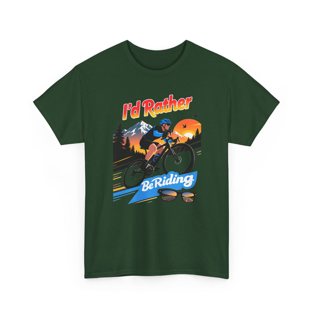 Cycling T-Shirt — "I'd Rather Be Riding" Graphic Tee