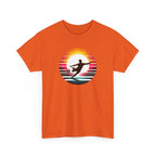 Football Soccer Silhouette Tee — Retro Sunset Soccer T-Shirt