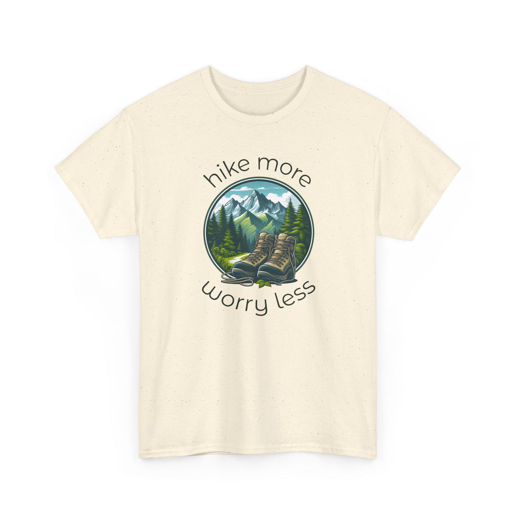 Hike More Worry Less T-Shirt — Nature Hiking Graphic Tee