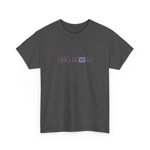 cat mom' text and cat icons in black a pastel gradient color