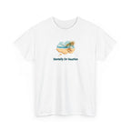 graphic of a beach scene in a thought bubble and the text 'mentally on vacation'