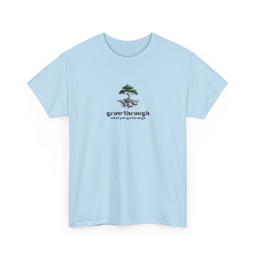 Grow Through What You Go Through Tee — Minimal Bonsai Tree Inspirational T-Shirt
