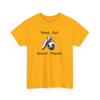 Soccer T-Shirt — "Sleep. Eat. Soccer. Repeat." Youth & Adult Crew Tee