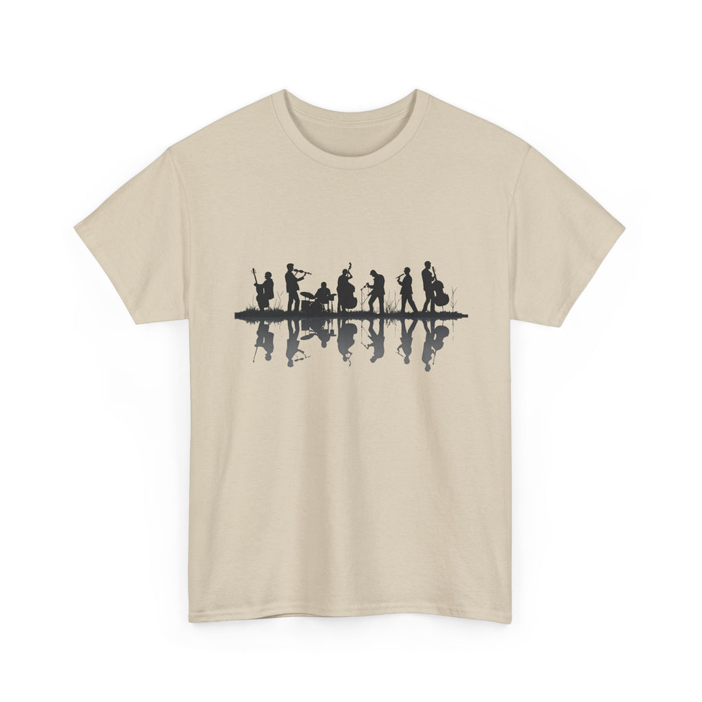 Music Band Silhouette Tee — Musicians Reflection T-Shirt