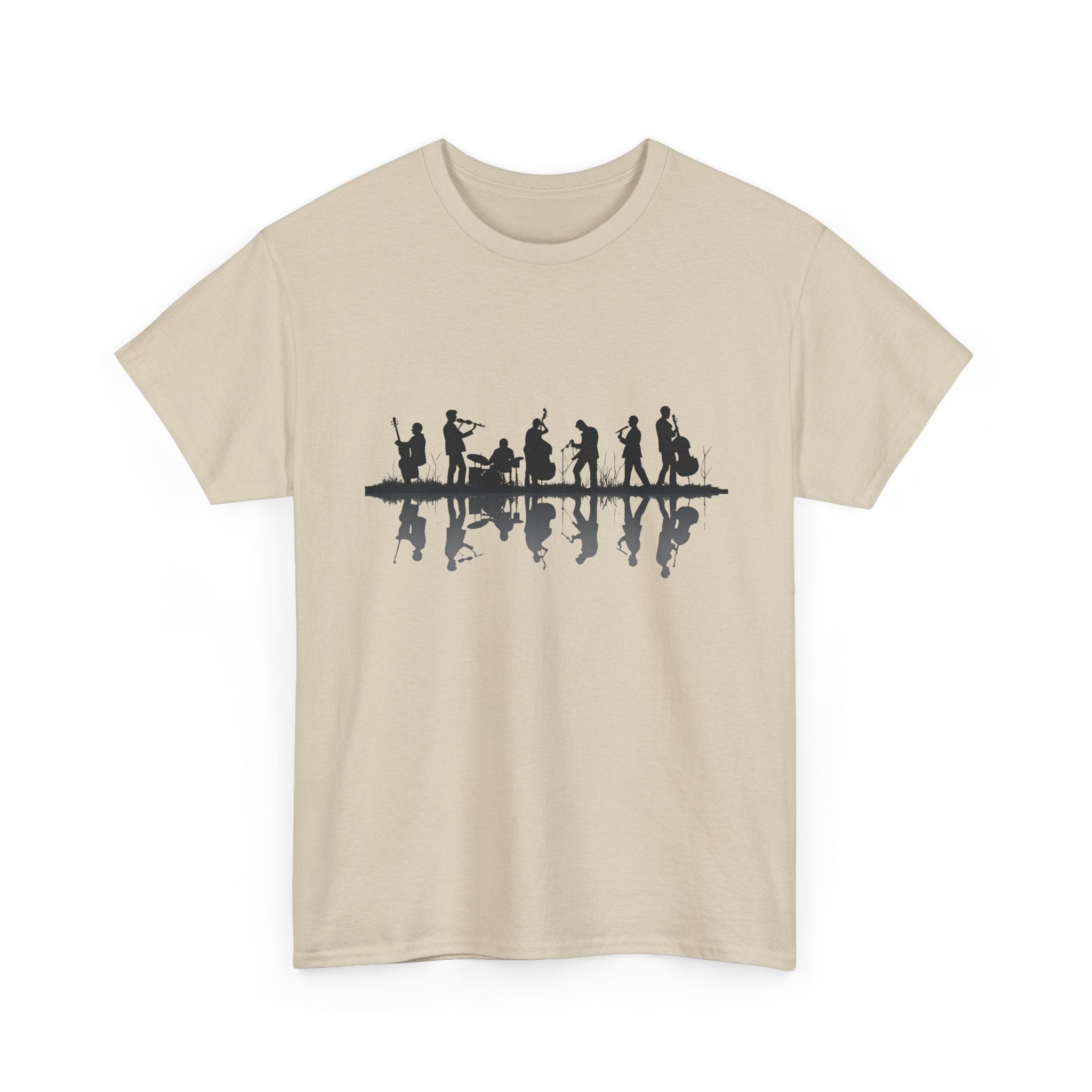 Music Band Silhouette Tee — Musicians Reflection T-Shirt