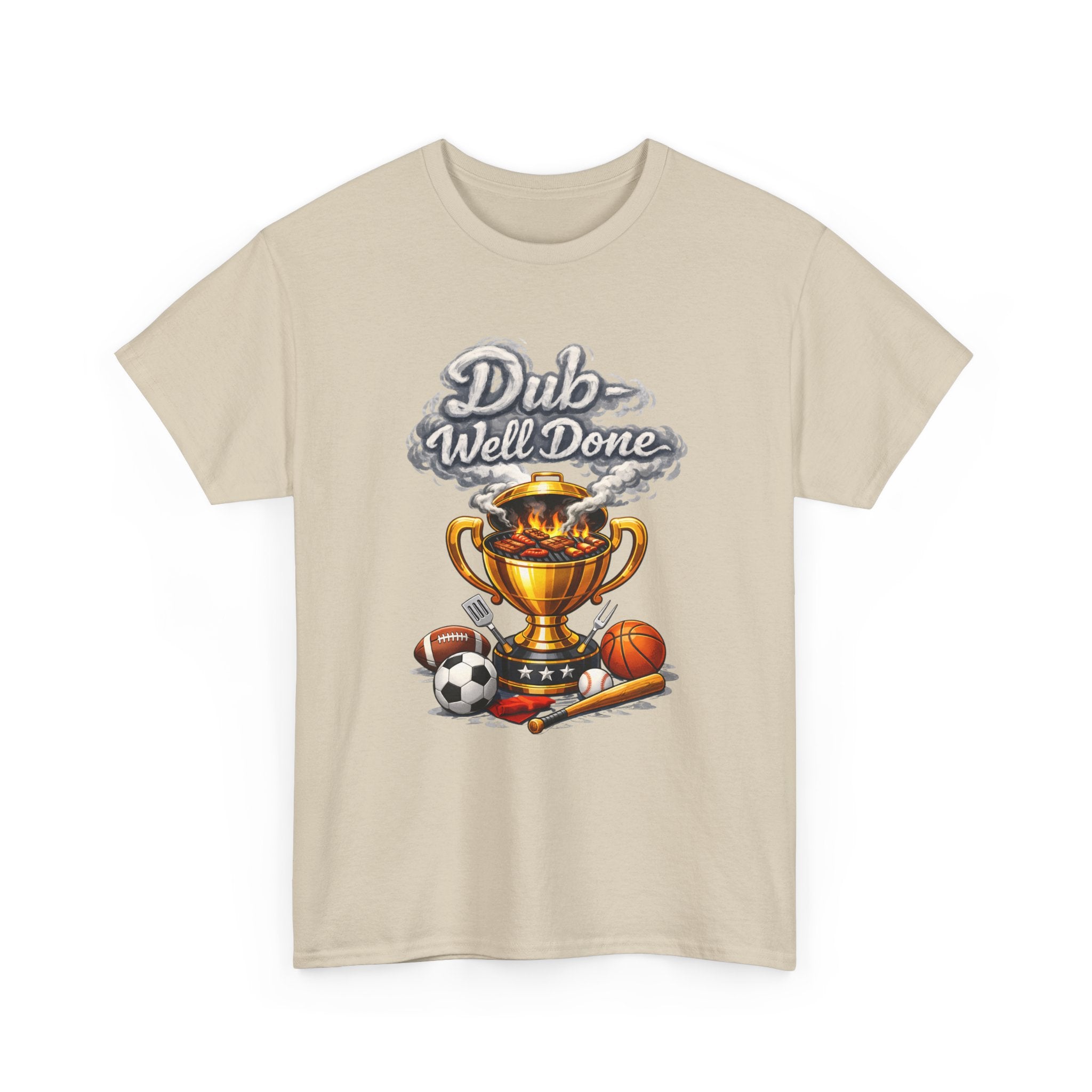 Dub Well Done Sports Trophy T‑Shirt — Soccer, Basketball & Baseball Champion Tee