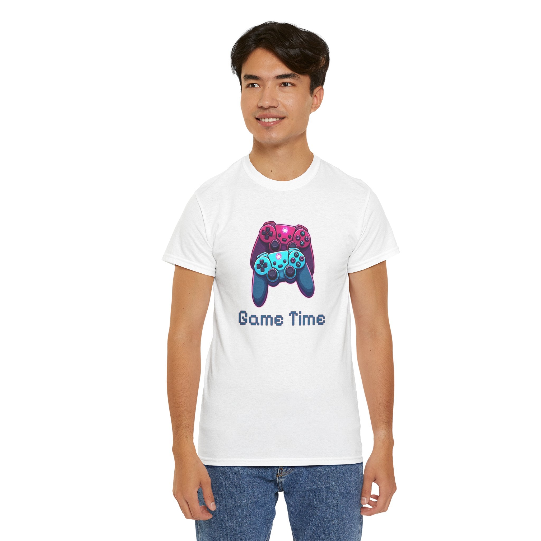 Gaming Tee - 'Game Time' Dual Controllers Graphic Shirt for Gamers