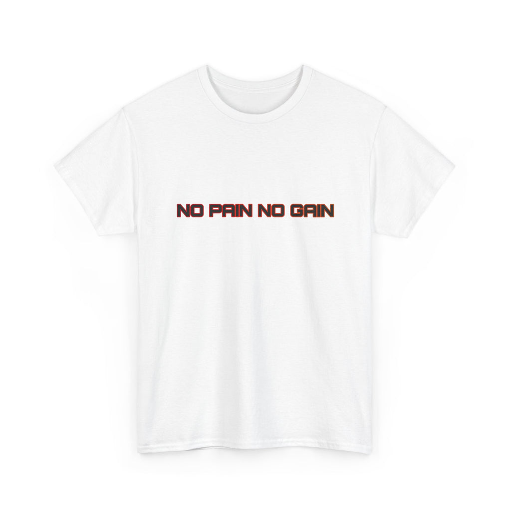 No Pain No Gain T-Shirt Minimal Red Orange Gym Motivational Workout Tee