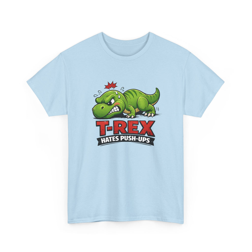 “T-Rex Hates Push-Ups” Funny Dinosaur Gym Workout Graphic Tee