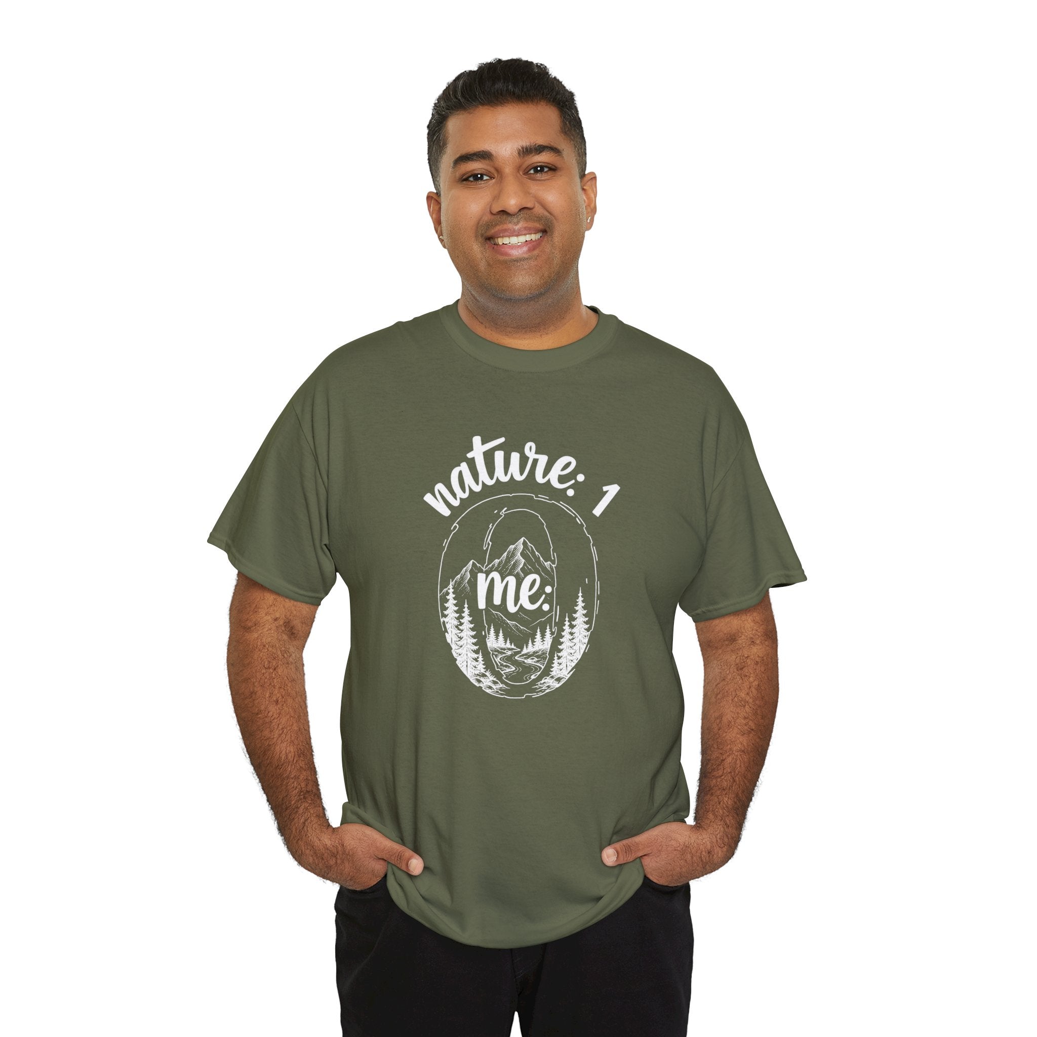 Nature 1 Me 0 T-Shirt — Funny Outdoor Adventure Graphic Tee