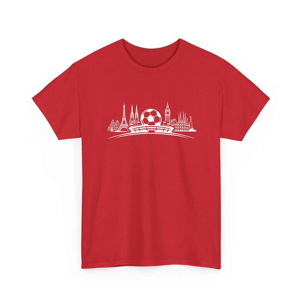 Soccer Stadium Skyline T‑Shirt — City Landmark Football Graphic Tee