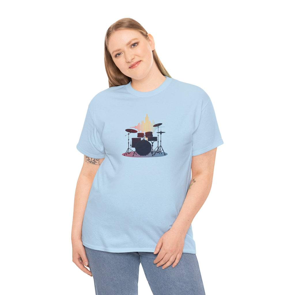 Drum Kit Graphic Tee — Minimalist Drummer Shirt for Musicians & Music Lovers
