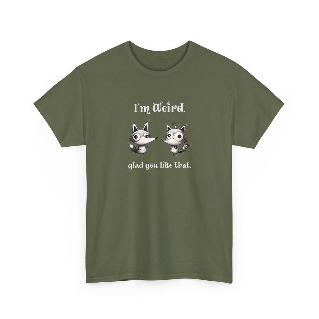 "I'm Weird. Glad You Like That." Weird Foxes T‑Shirt — Cute Retro Animal Tee