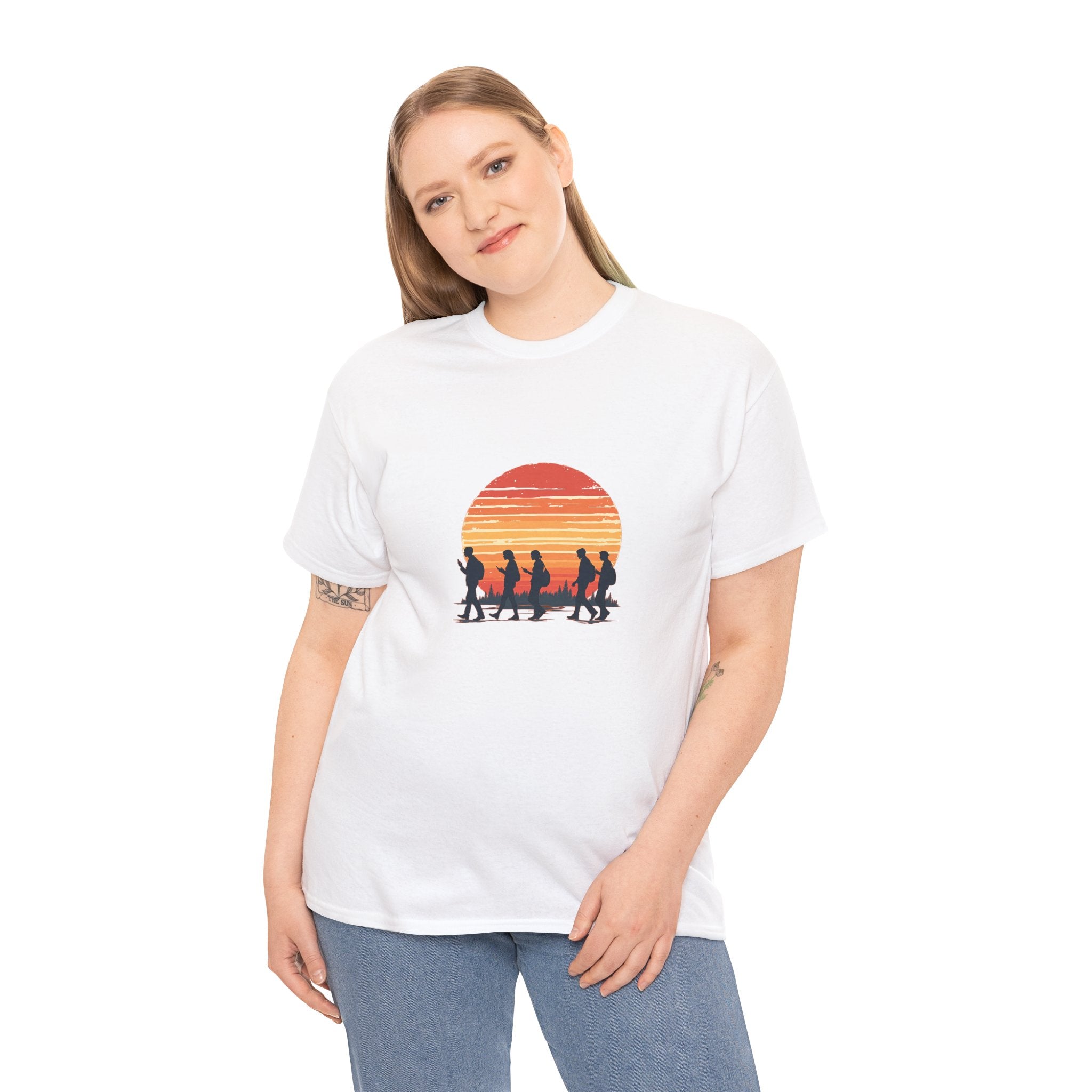 Sunset Smartphone Zombies T-Shirt — Retro Graphic Tee