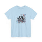 Silhouette Musicians Tee - Artistic Swirl Music Graphic Shirt