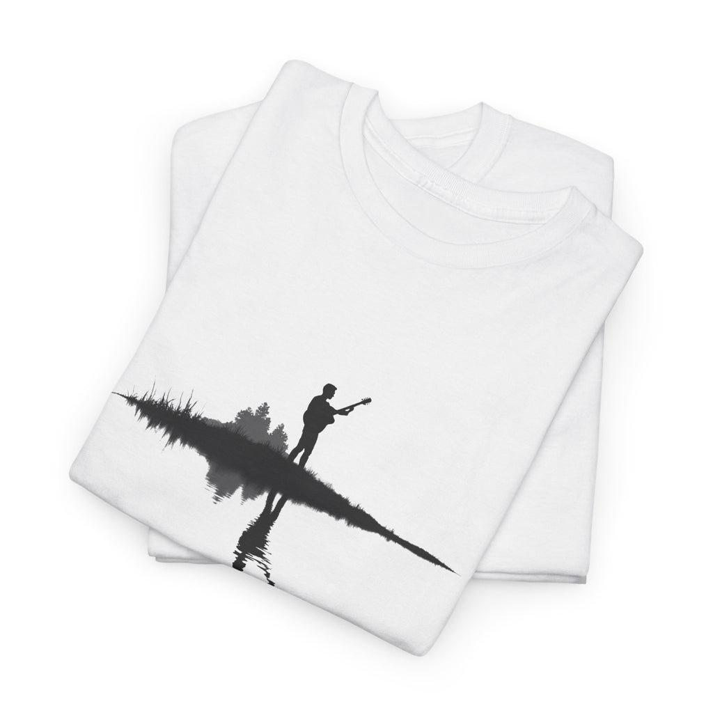 Guitarist Silhouette T-Shirt — Water Reflection Musician Tee