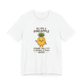 Cute cartoon pineapple character standing tall with a crown of leaves, surrounded by motivational quote text reading ‘Be like a pineapple: stand tall, wear a crown, be sweet inside’.