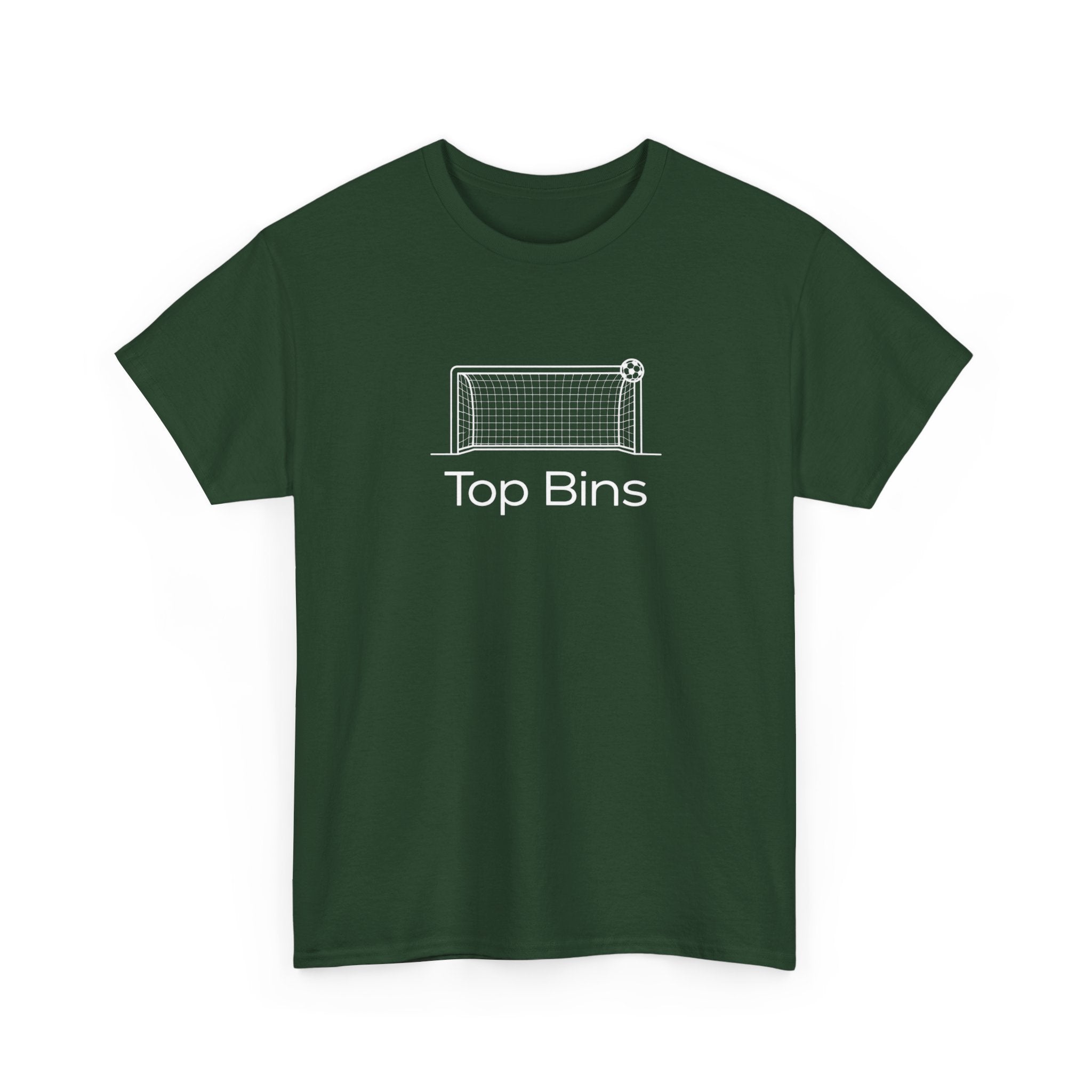 Top Bins T-Shirt – Minimal Soccer Goal Graphic Tee
