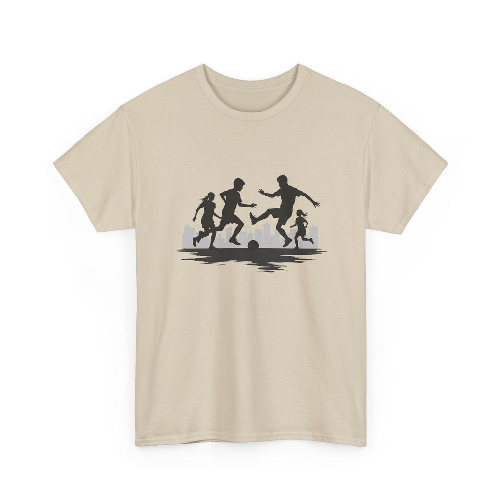 Youth Playing Soccer Silhouette Tee – Fun Outdoor Play Graphic T‑Shirt