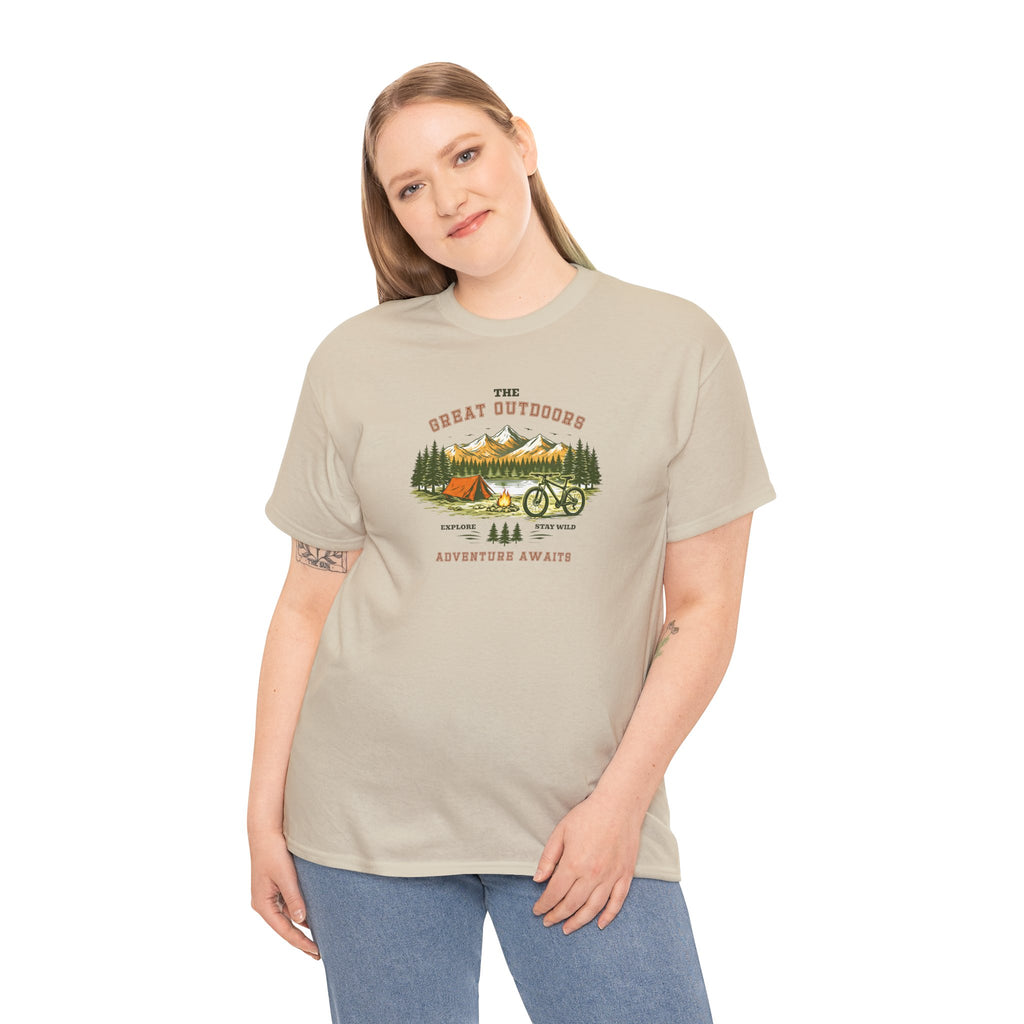 Outdoor Adventure T-Shirt — "The Great Outdoors"  Bike Nature Camping Tee