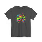colorful 'Look Out! Mayhem Ahead' text design in graffiti explosion style