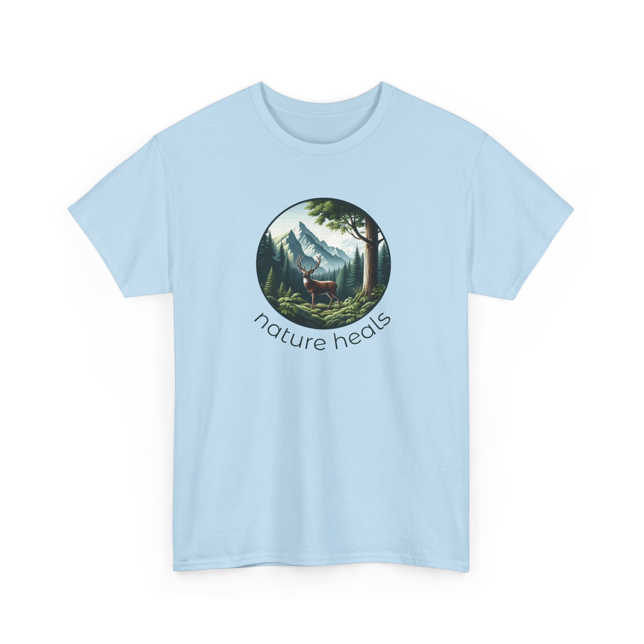 Nature Heals T-Shirt — Scenic Mountain Forest Graphic Tee