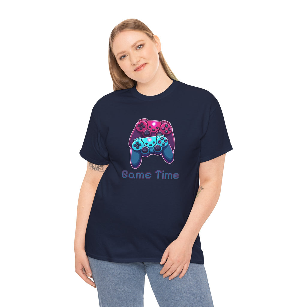 Gaming Tee - 'Game Time' Dual Controllers Graphic Shirt for Gamers
