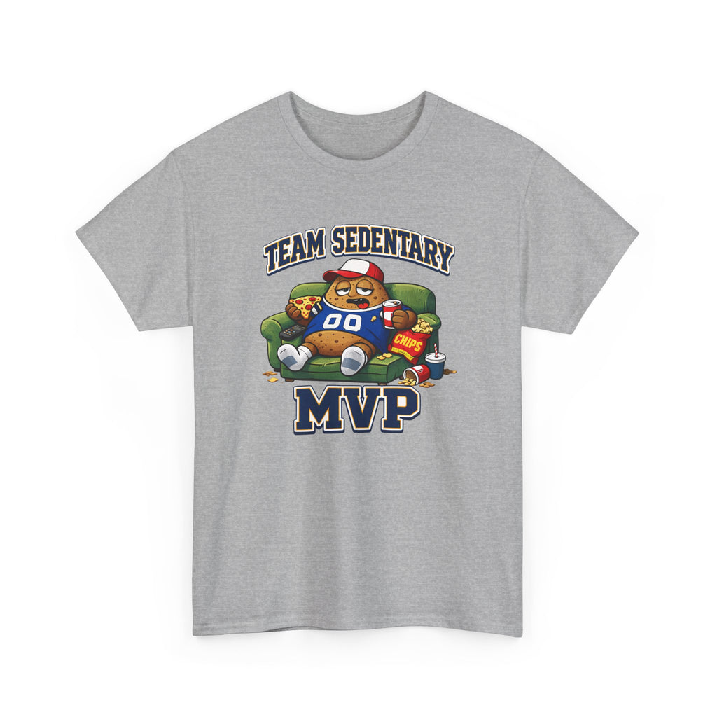 Funny Sports Fan Couch Potato 'Team Sedentary MVP' T-Shirt — Lazy Couch MVP Tee