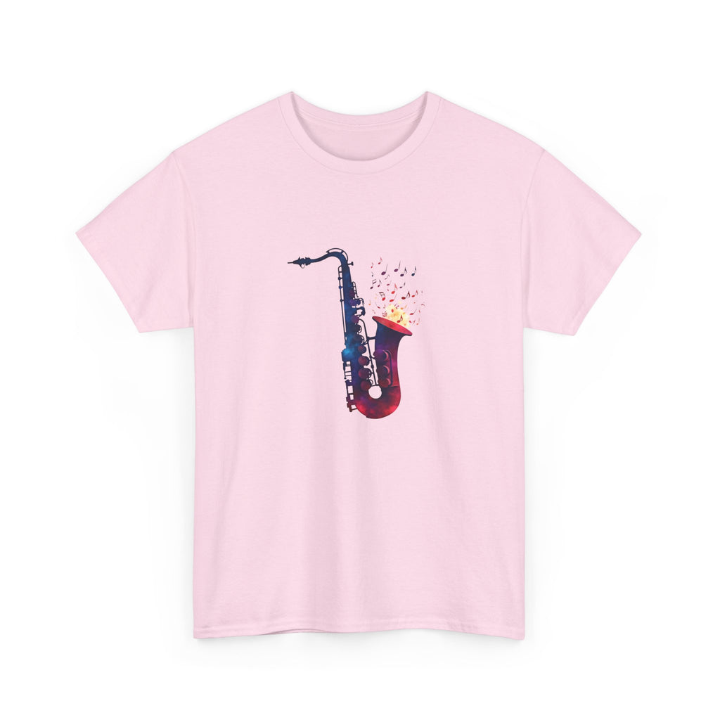 Saxophone Watercolor Tee — Artistic Jazz Instrument Shirt
