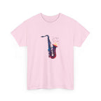 Saxophone Watercolor Tee — Artistic Jazz Instrument Shirt