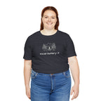Social Battery Low T-Shirt — Minimal Camping Nature Graphic Introvert Tee