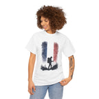 France Flag Hiker Silhouette Tee Mountain Hiking Shirt
