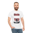 Austria Flag Hiker Silhouette Tee — Outdoor Adventure Backpacking T-Shirt